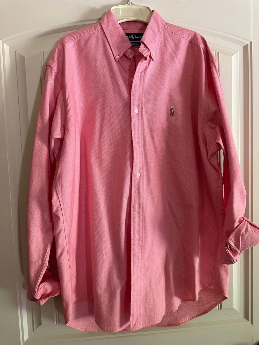 Ralph Lauren Men's Pink Long-Sleeve Oxford Button-Down Shirt